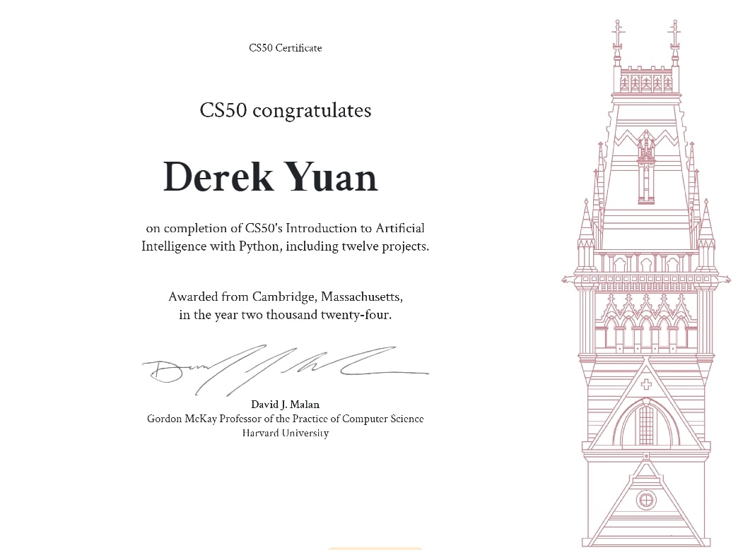 CS50 AI Certificate